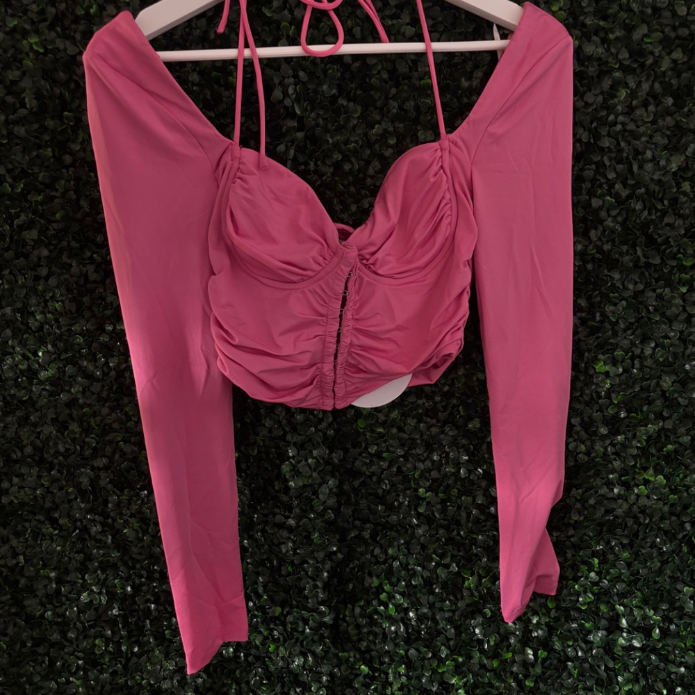 Princess Polly Galyn Long Sleeve Top Pink US 4 BNWT - Picture 2 of 4
